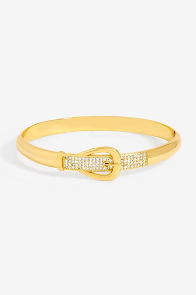 Jon Richard 18K Gold Plated and Pave Buckle Bangle