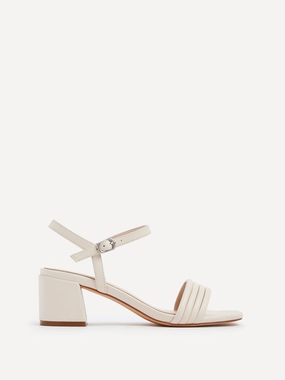 Linzi Toronto Nude Faux Leather Block Heeled Sandal