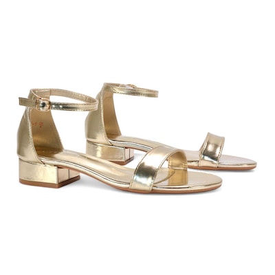 XY London 'Tate' Ankle Strap Low Block Heel Summer Sandals