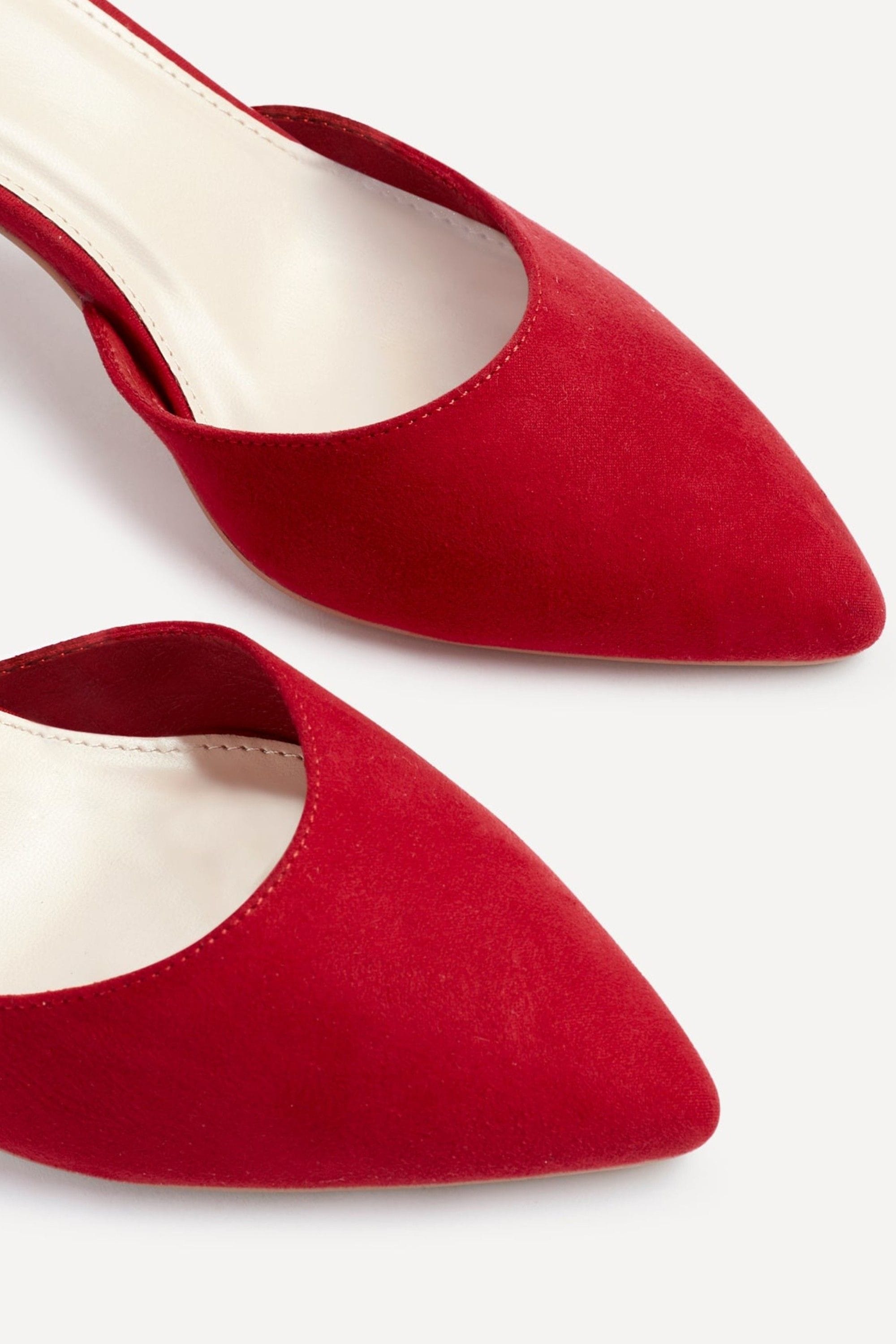 Linzi Audley Wide Fit Red Faux Suede Court Shoe image 5