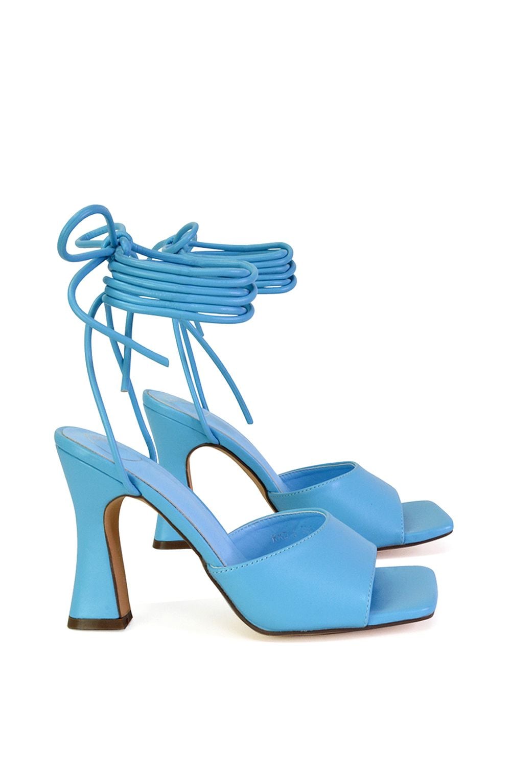 XY London 'Flora' Strappy Lace Up Block High Heels With a Square Toe image 2