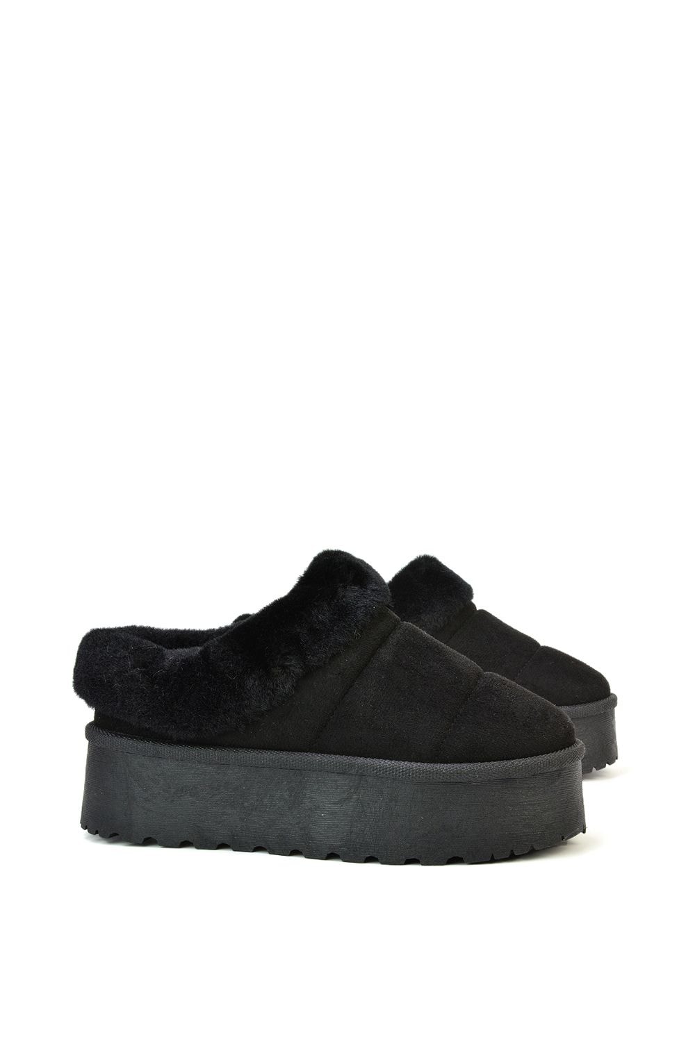 XY London 'Laylin' Faux Fur Platform Slipper Micro Ultra Mini Boots image 3