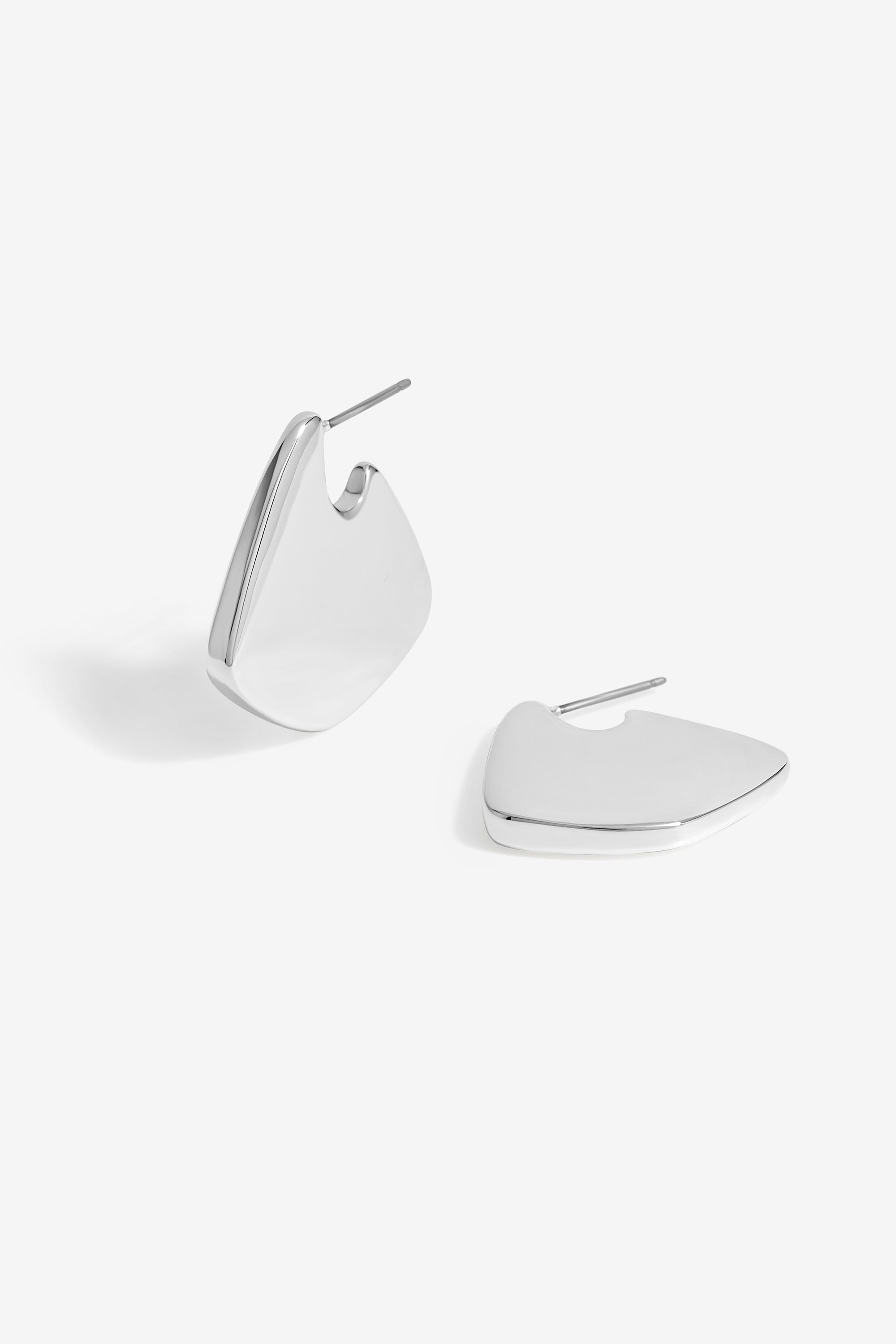 Jon Richard Silver Plated Angular Polished Earrings image 1