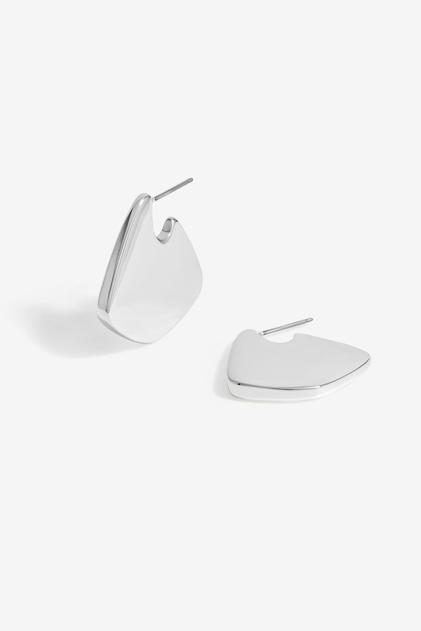 Jon Richard Silver Plated Angular Polished Earrings