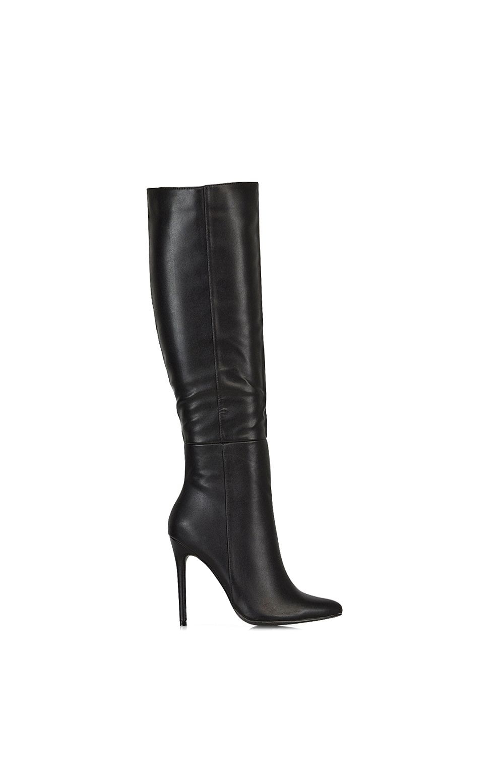 XY London 'Nora' Pointed Toe Zip Up Knee High Stiletto Heel Long Boots image 1