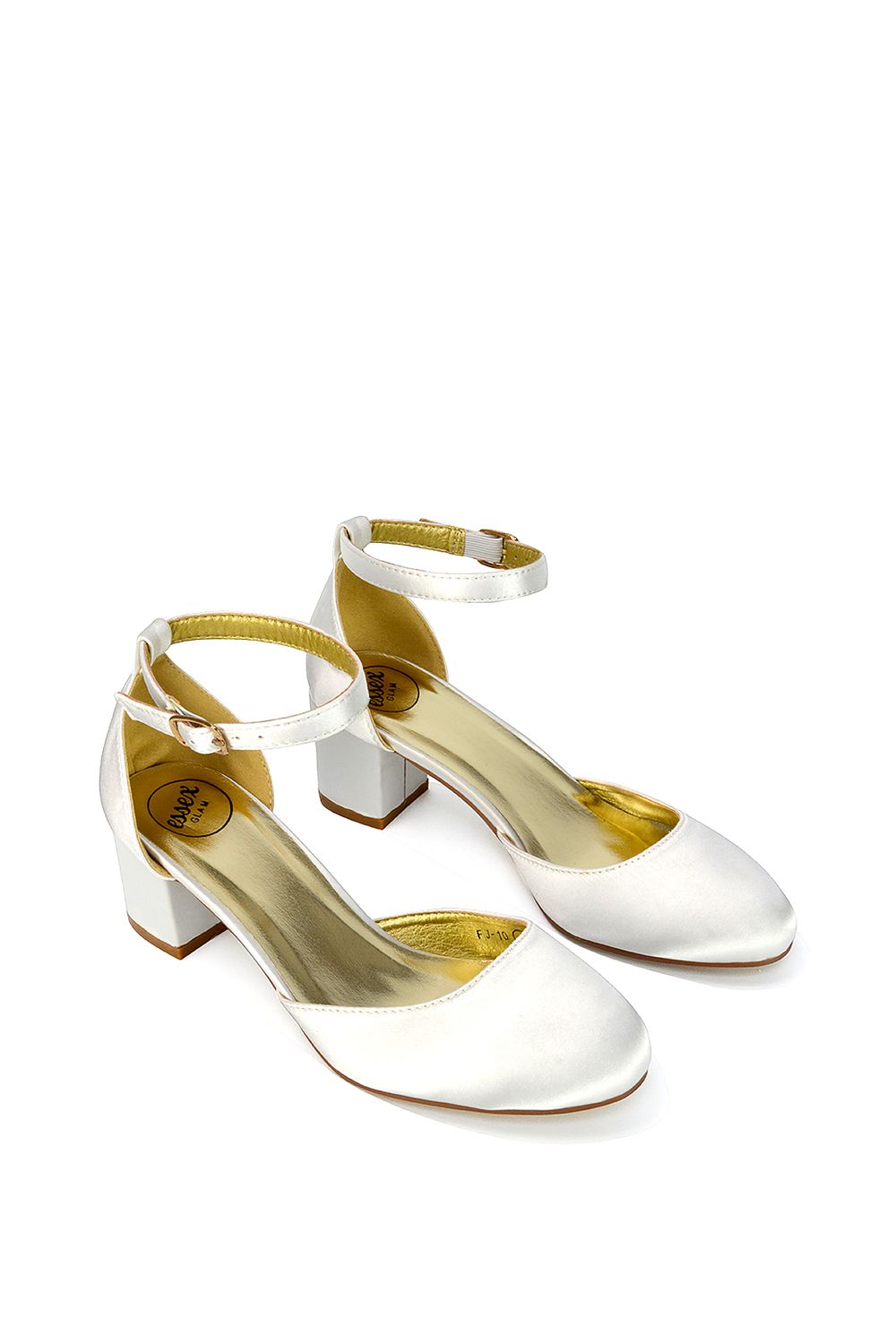 XY London 'Billie-May' Chunky Strappy Mid Block High Heels Court Shoes image 3