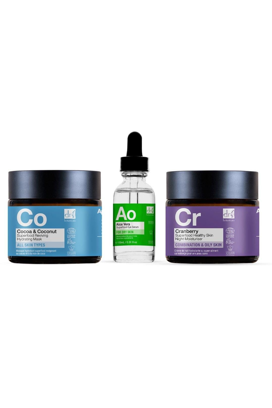 Dr. Botanicals Anti-Ageing Aloe Vera Eye Serum 15ml + Night Moisturiser + Coconut Mask 60ml image 1