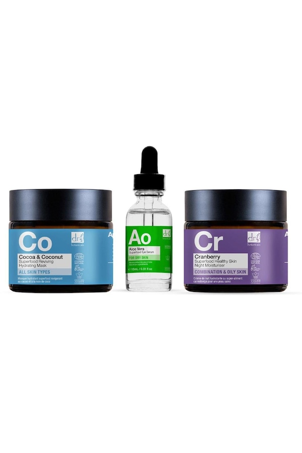 Dr. Botanicals Anti-Ageing Aloe Vera Eye Serum 15ml + Night Moisturiser + Coconut Mask 60ml