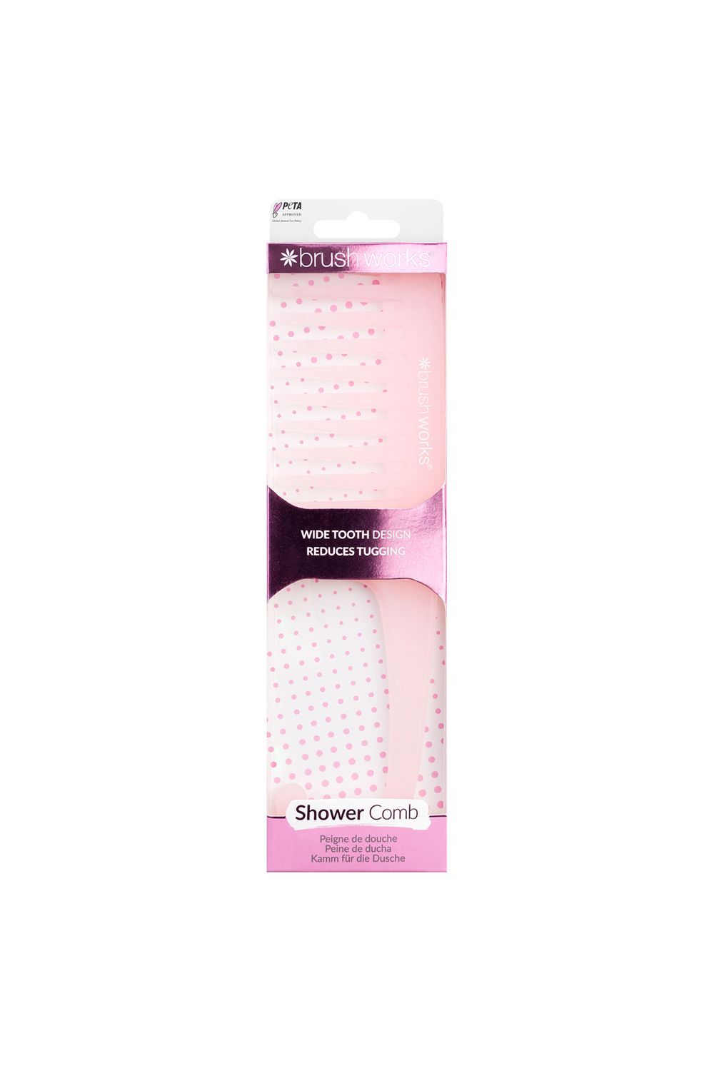 Brushworks Shower Comb Pink image 1