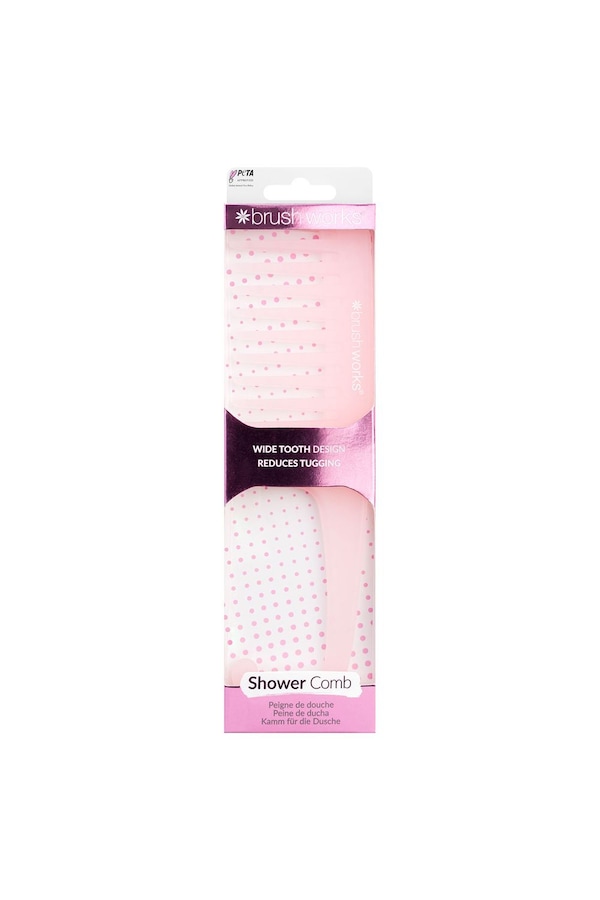 Brushworks Shower Comb Pink