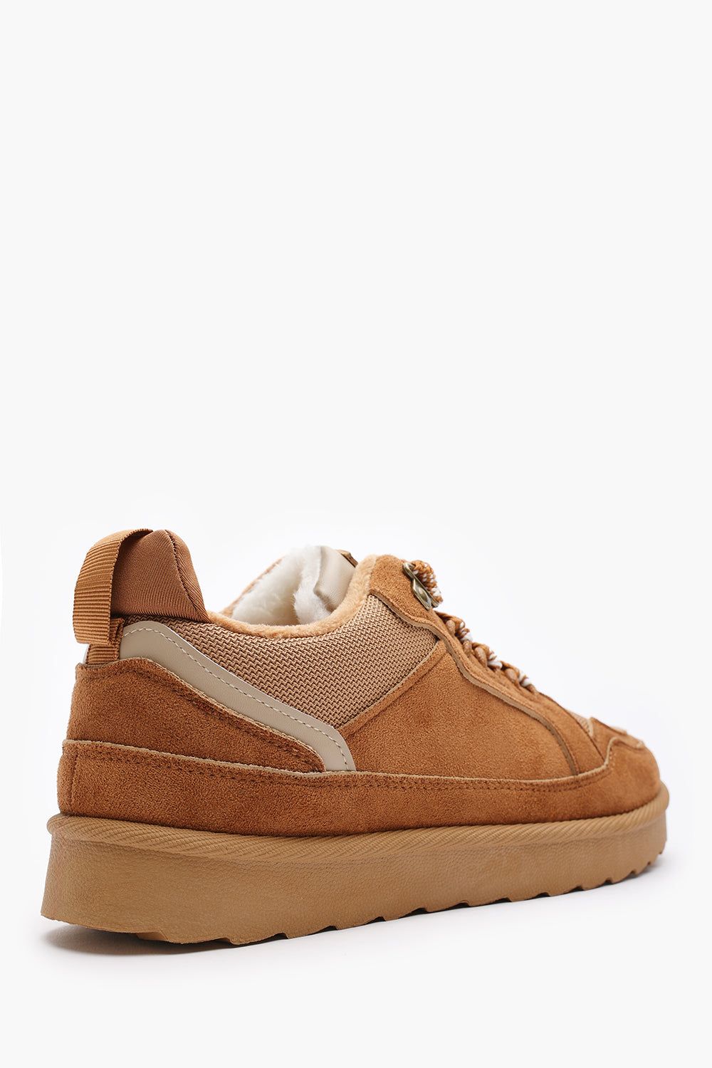 Where's That From 'Darcy' Suede Lace-Up Trainers with Chunky Sole and Mesh Panel image 6