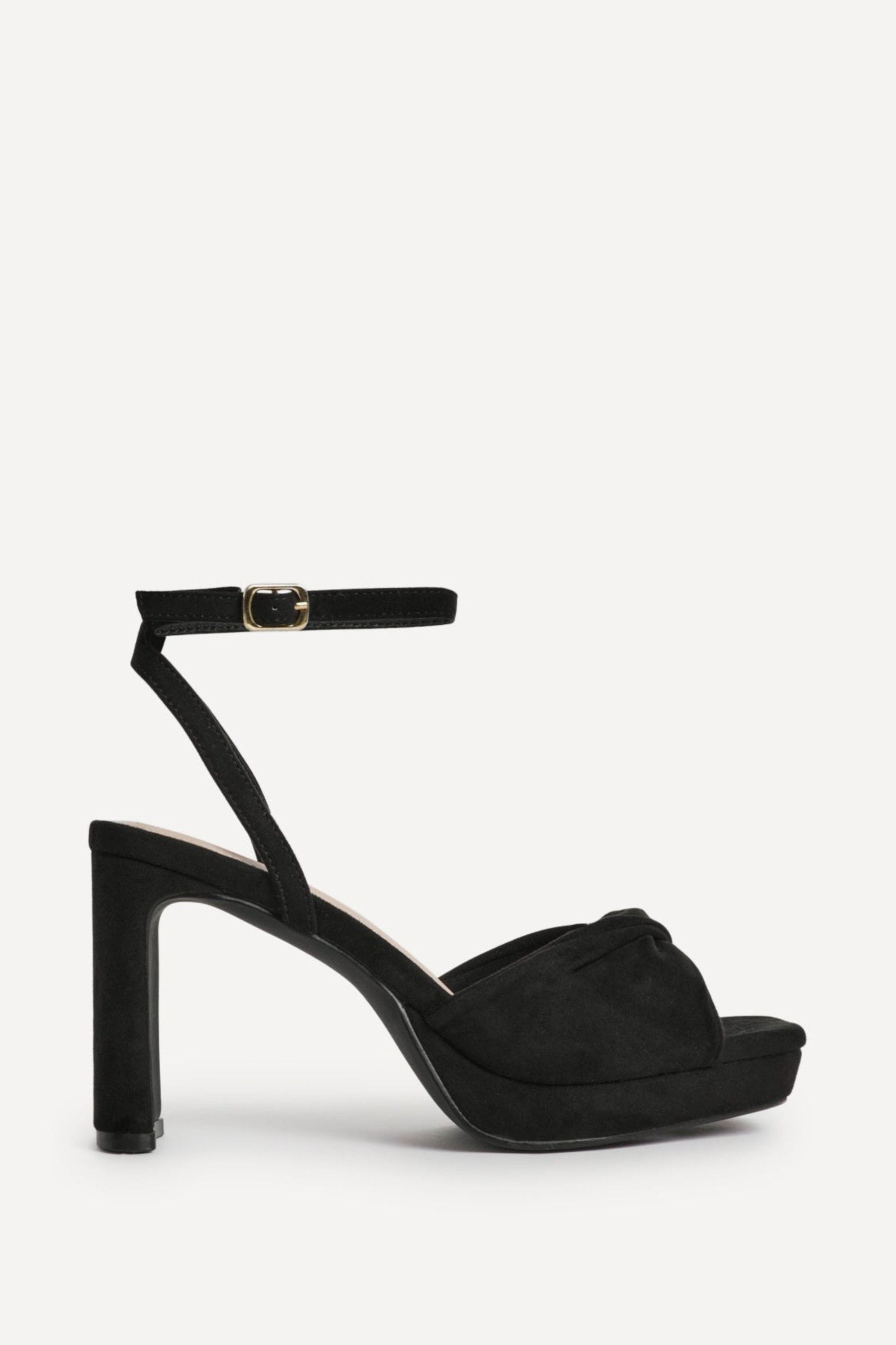 Linzi Mavie Black Platform Heeled Sandals