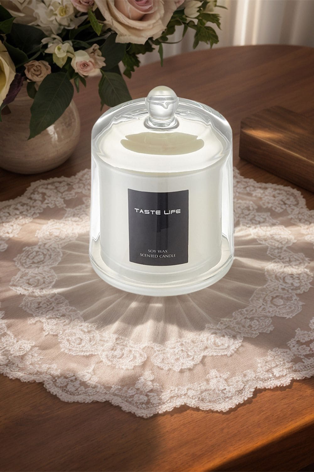 SHEONLY Soy Wax Scented Candle with Bell Shaped Glass Cup, Daytime Brewed Tea image 1