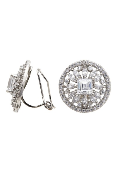 Jon Richard Cubic Zirconia Floral Stud Earrings