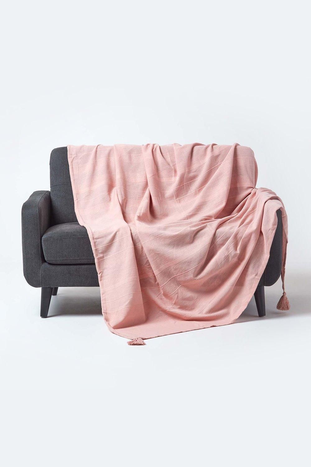 Homescapes Cotton Rajput Ribbed Throw image 1