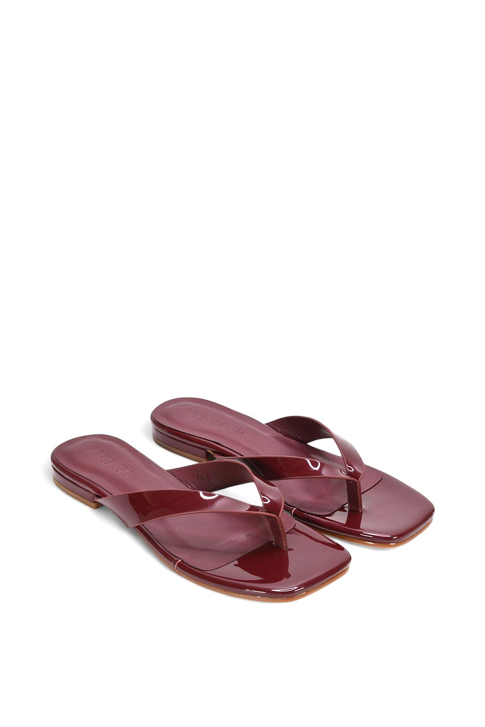 XY London 'Rio' Thong Strap Slip On  Flip Flop Square Toe Slide image 4