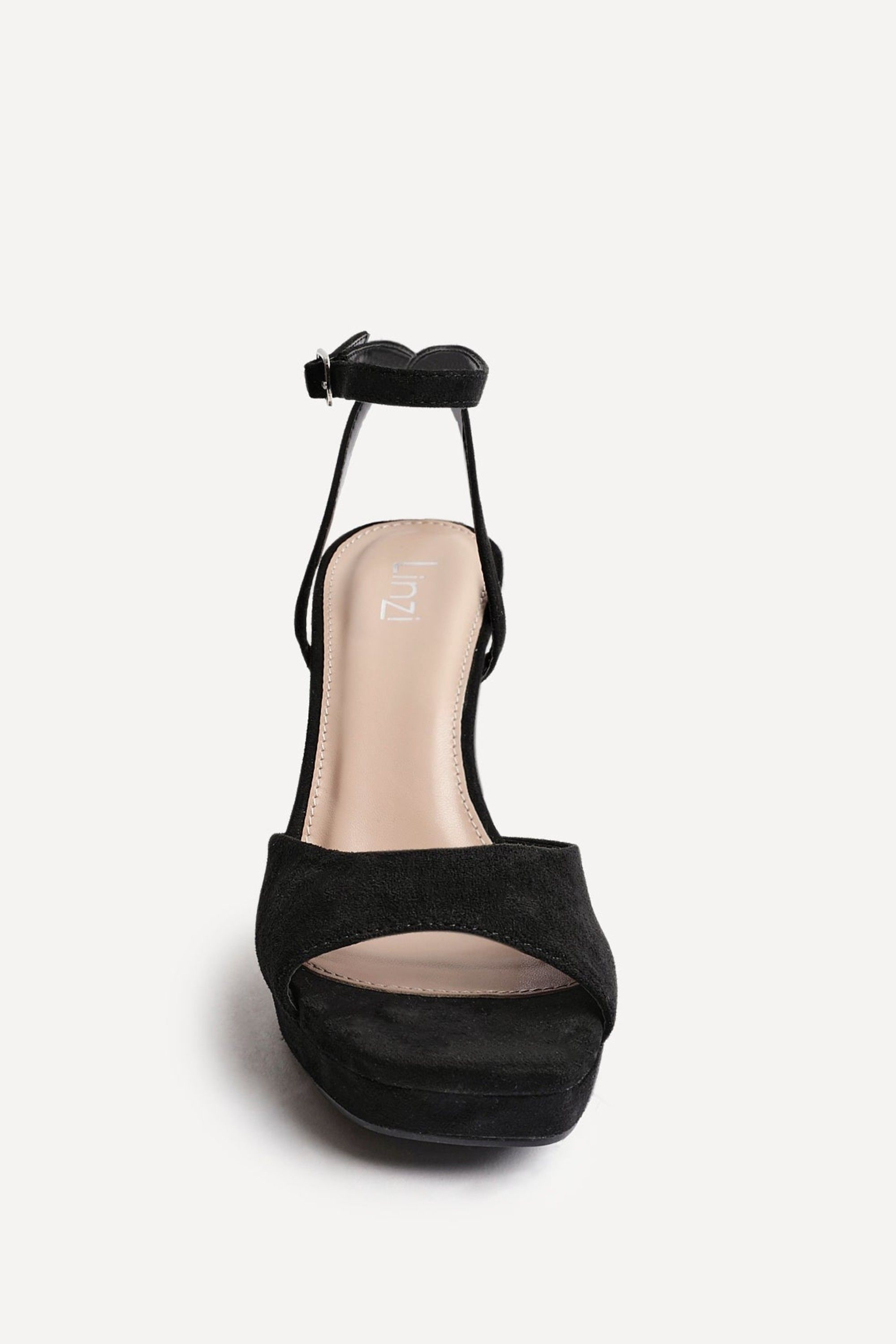 Linzi Diva Black Faux Suede Platform High Heels image 4