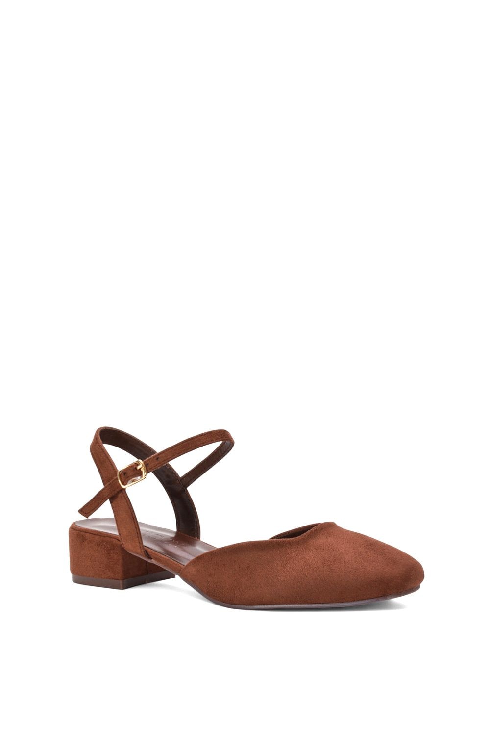 XY London 'Hilary' Square Closed Toe Strappy Court Shoe Low Heels image 2