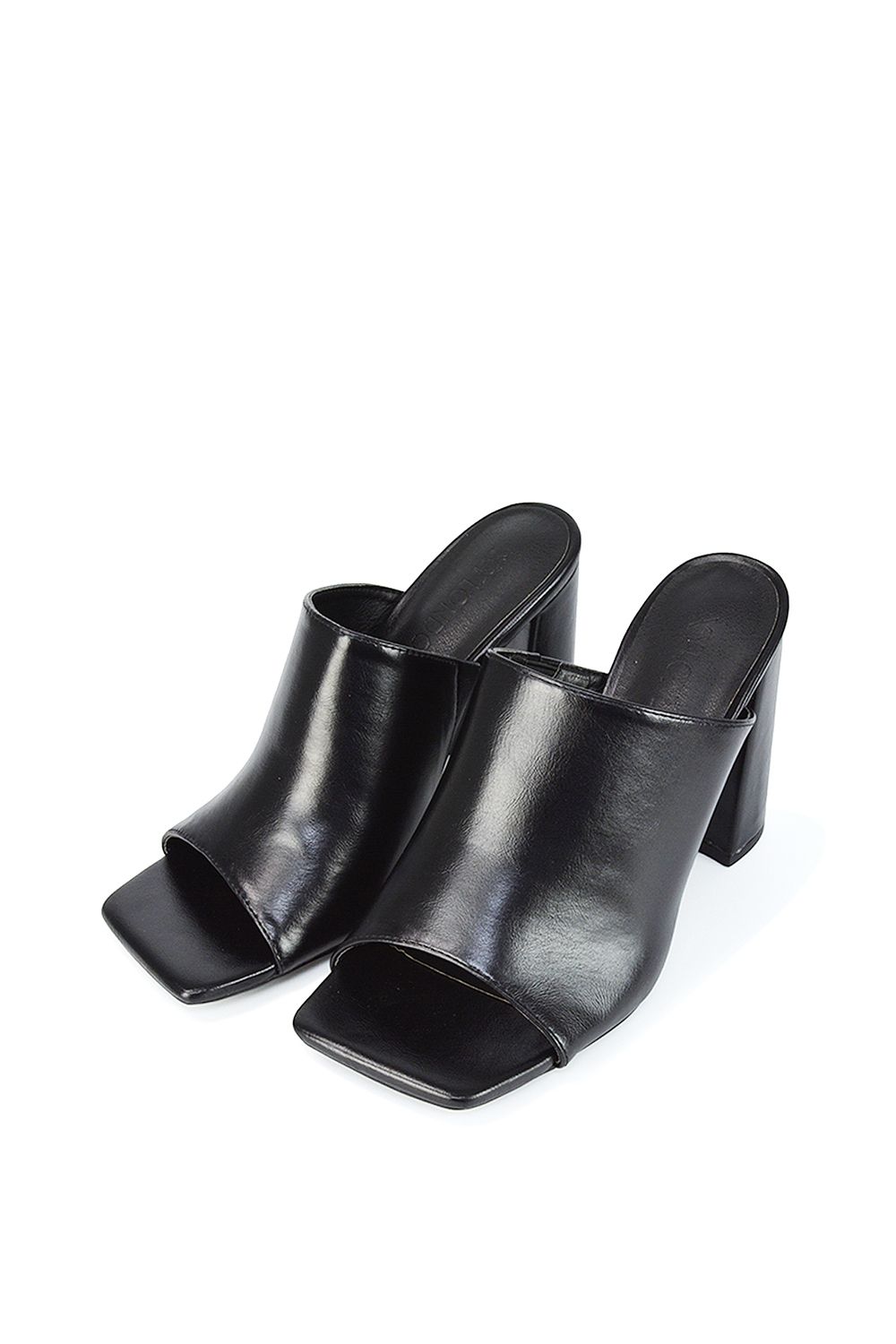 XY London 'Sunday' Square Toe Block High Heel Mule Peep Toe Sandals image 4