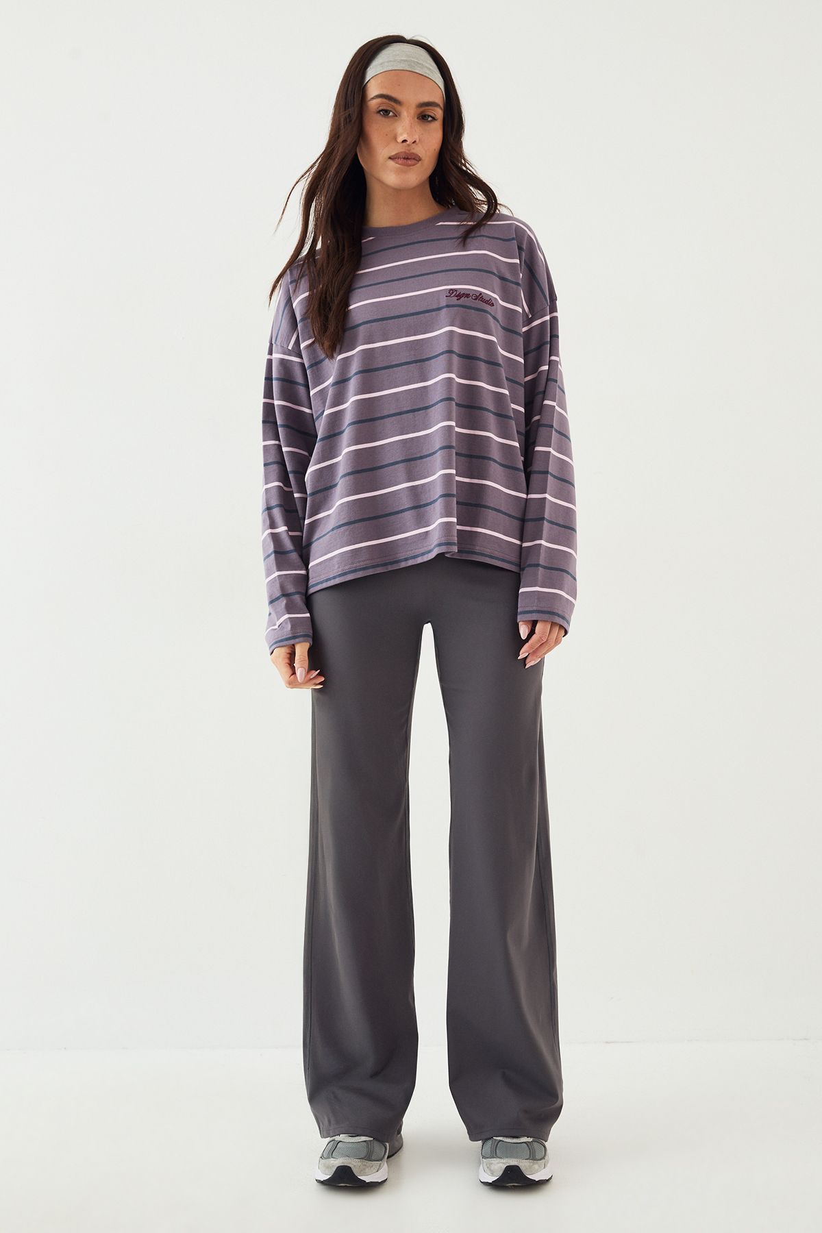 DSGN Studio DSGN Studio Stripe Long Sleeve T-Shirt Charcoal image 5