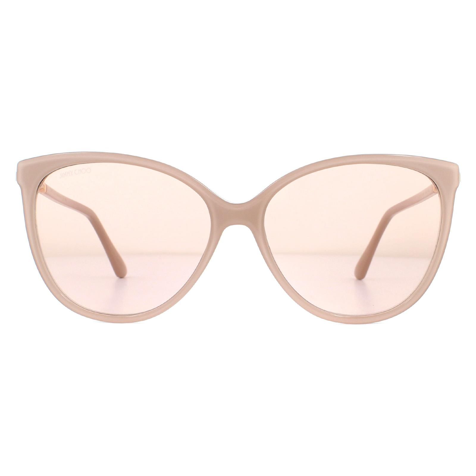 Jimmy Choo Cat Eye Nude Glitter Gold Mirror Sunglasses