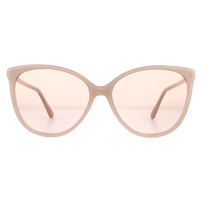 Jimmy Choo Cat Eye Nude Glitter Gold Mirror Sunglasses