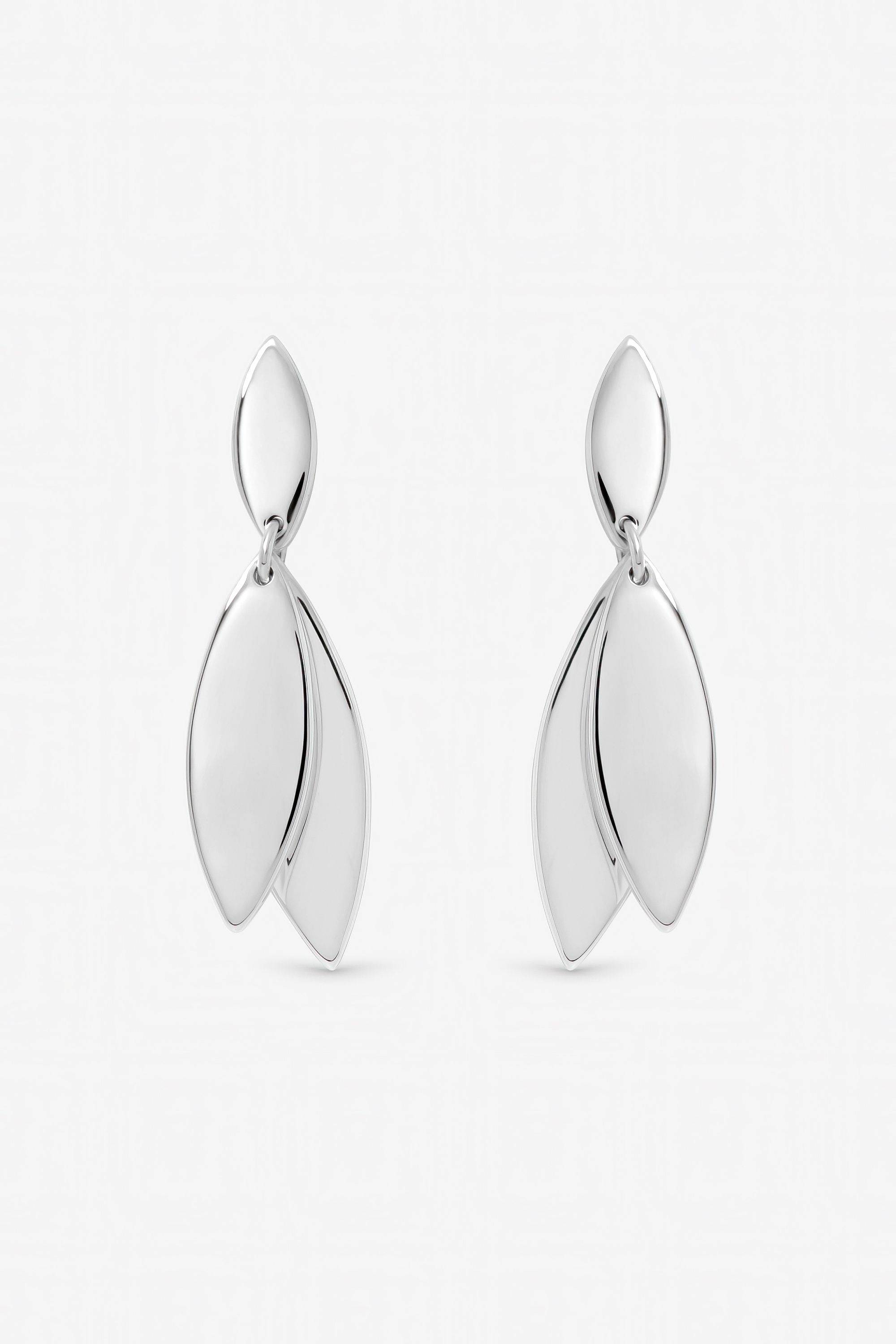 Inicio Sterling Silver Plated Polished Double Drop Earrings