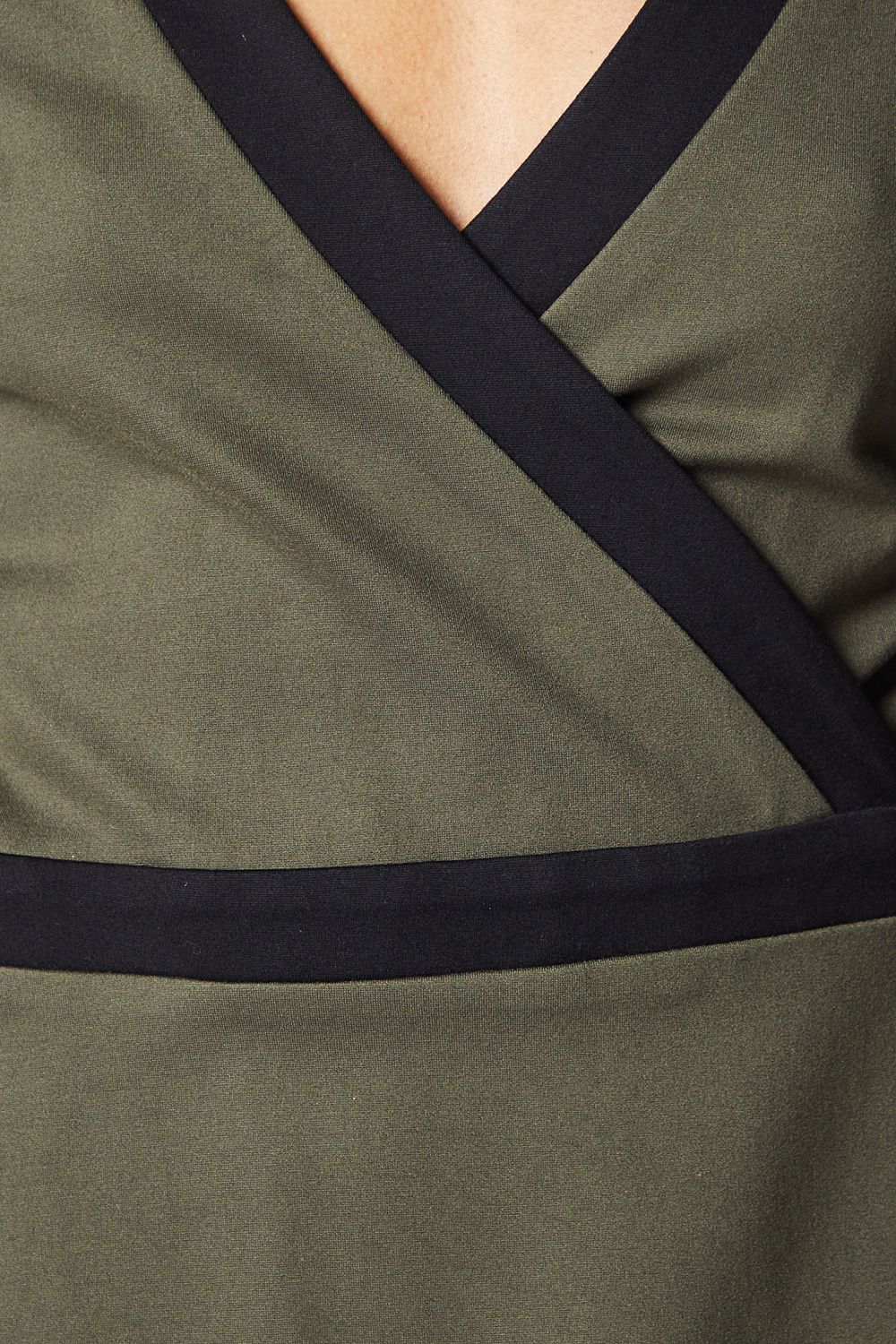 Principles Green Ponte Contrast Wrap Dress Khaki image 5