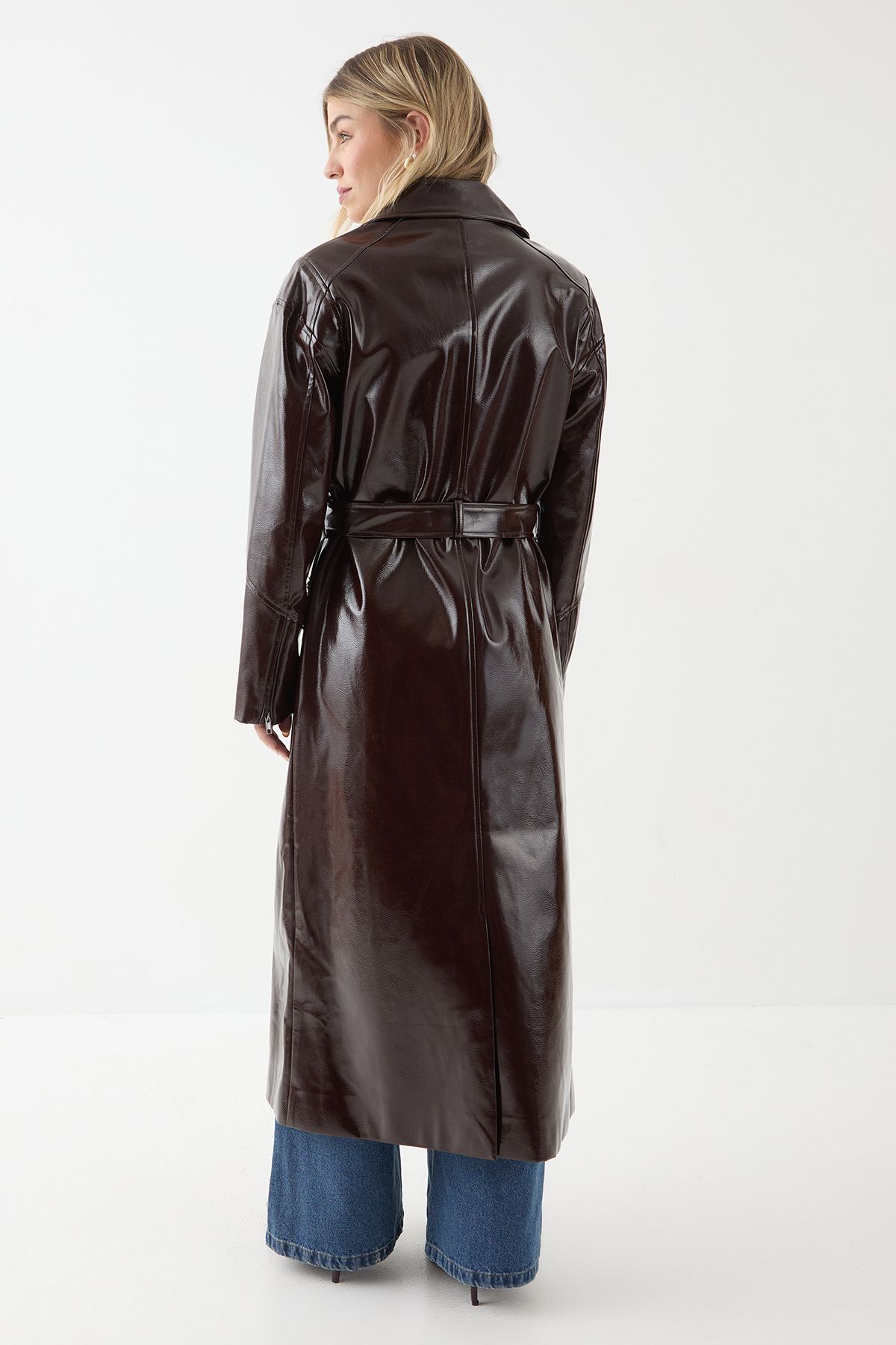 MissPap Premium Vinyl Extreme Shoulder Trench Wine image 3