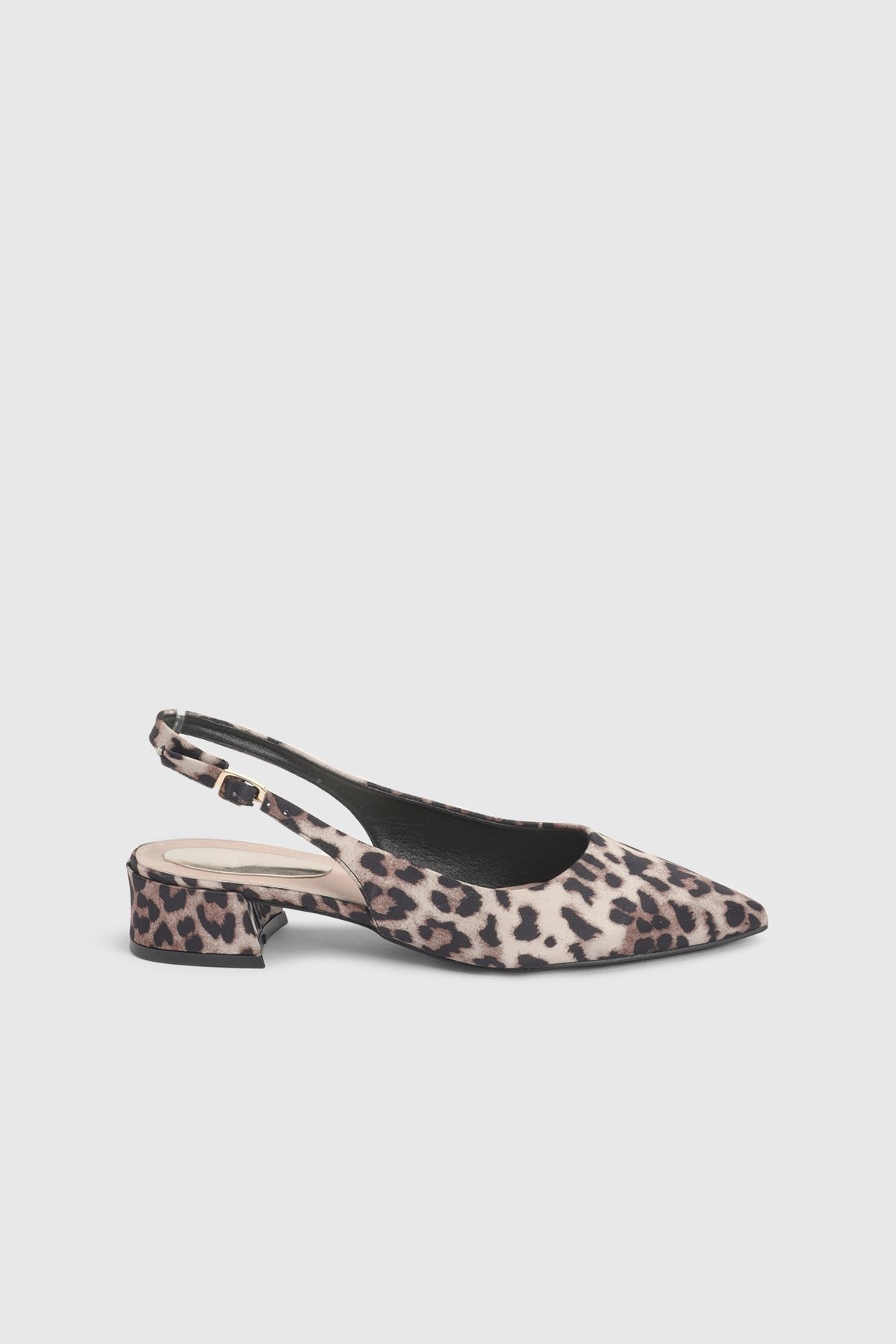 Dorothy Perkins Tamara Low Block Heel Slingback Pointed Ballerinas Leopard