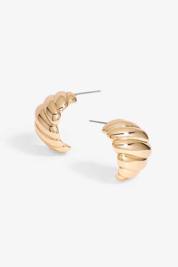 Jon Richard Gold Plated Chunky Ridge Dome Earrings