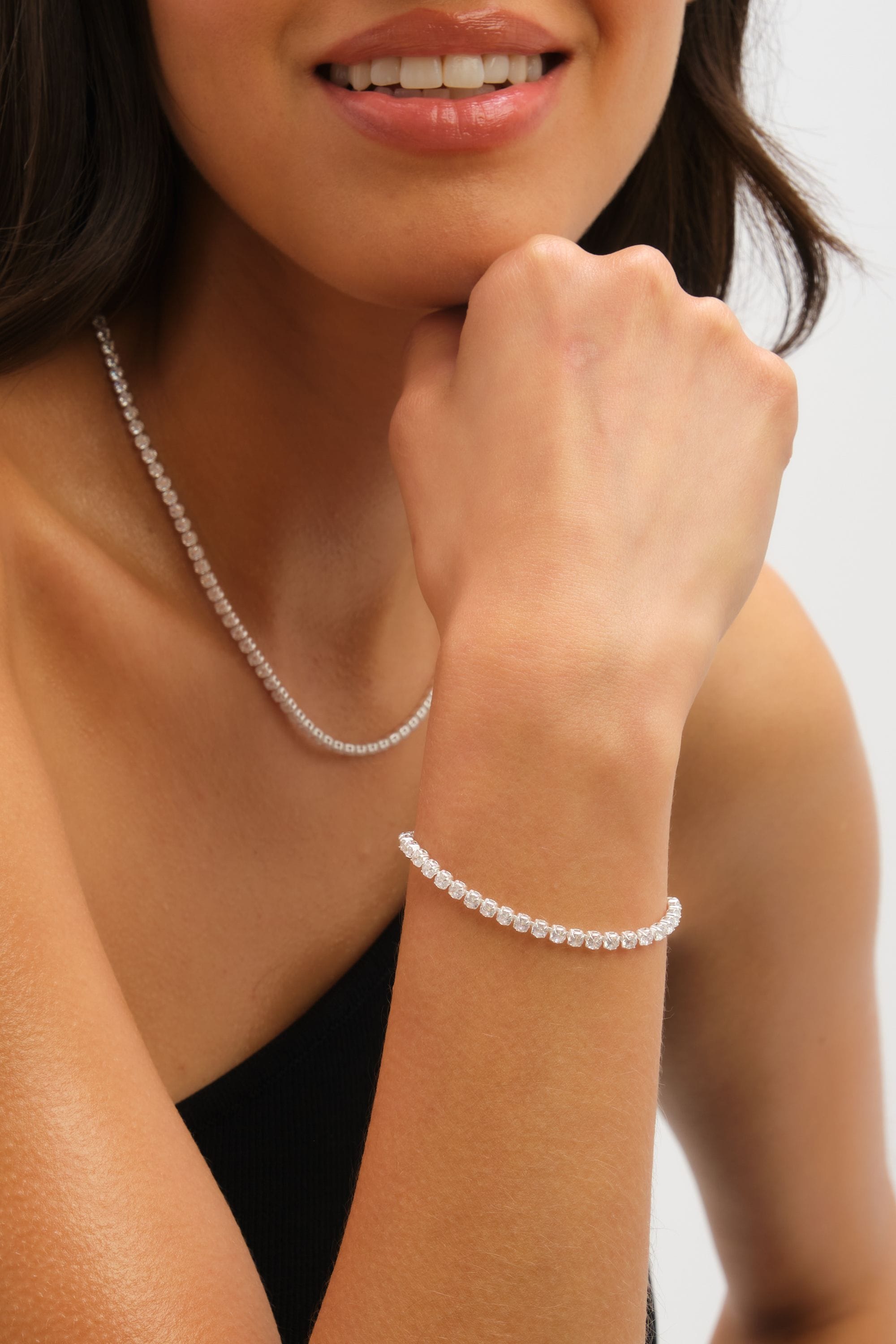 Jon Richard Waterproof Sterling Silver Plated Tennis Bracelet image 2