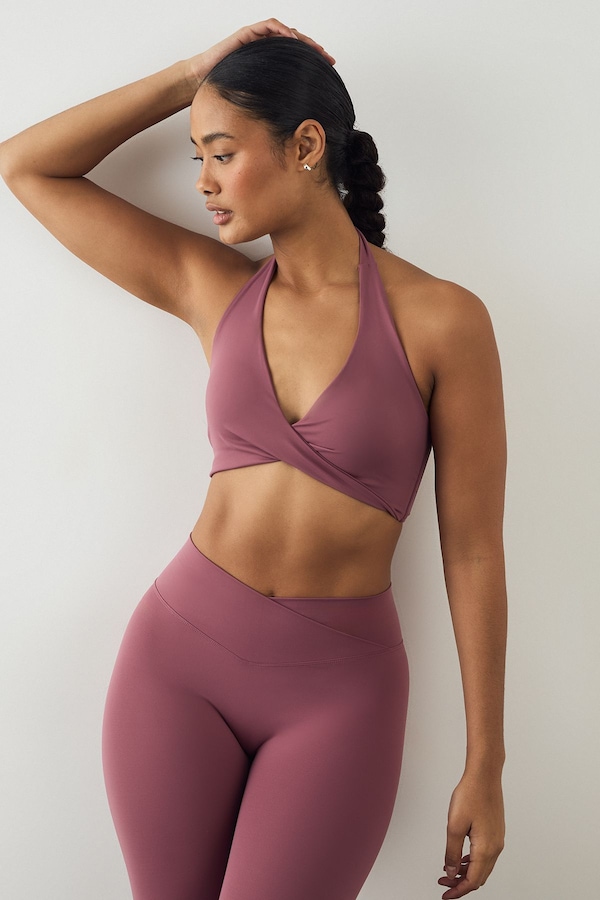DSGN Studio DSGN Studio Ultra Sculpt Twist Front Light Support Sports Bra Rose