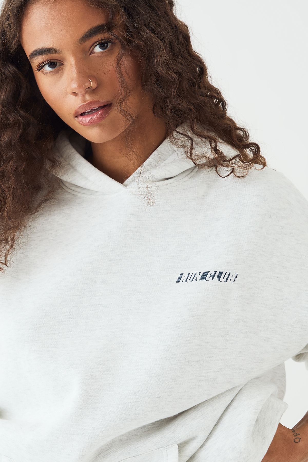 DSGN Studio DSGN Studio Run Club Printed Oversized Hoodie Ash Grey image 4