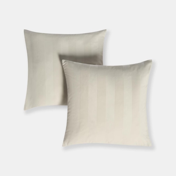 OHS 2 Pack Soft Stripe Velvet Decorative Square Cushion Covers