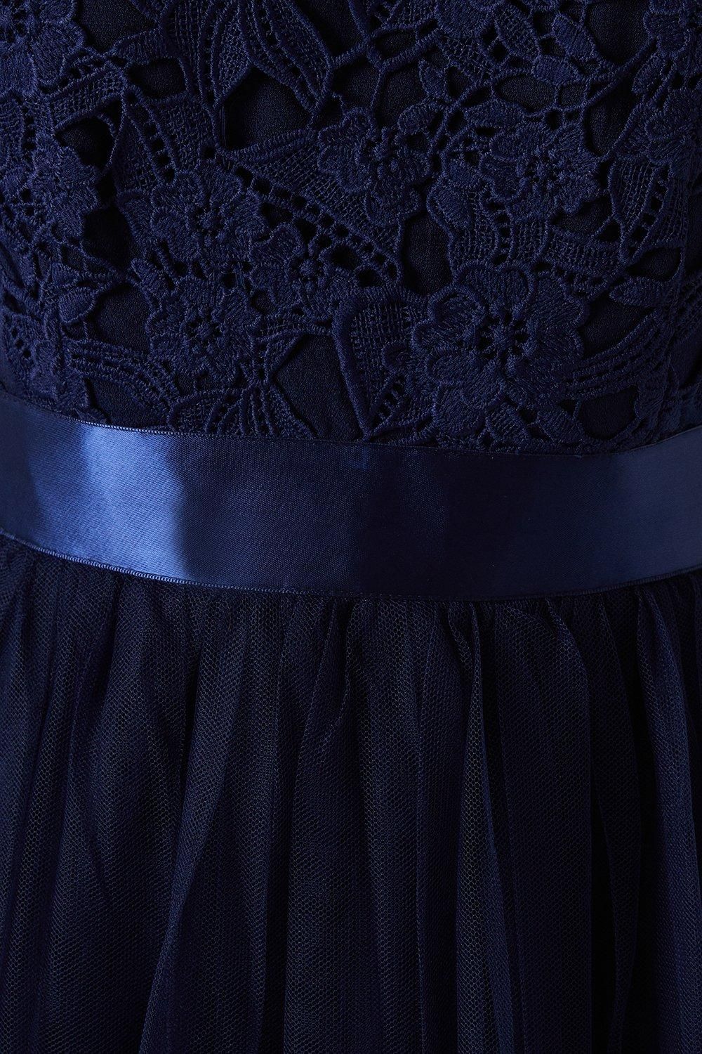 Coast Crochet Lace Two In One Bridesmaid Maxi Dress Navy image 5