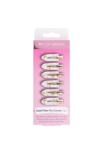 Brushworks Gold Flake No Crease Clips - 6 Pack Multi