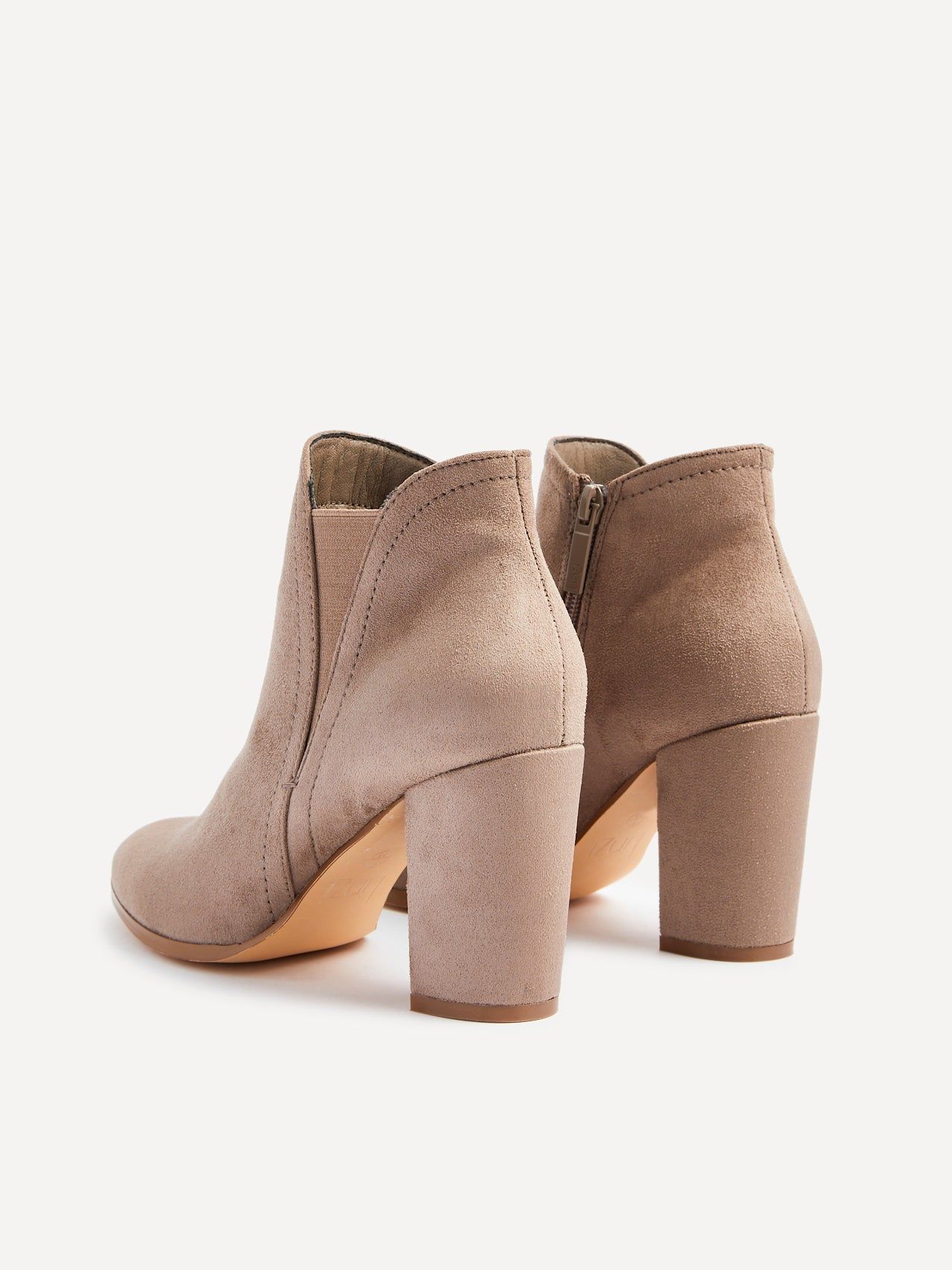 Linzi Freda Mocha Faux Suede Block Heeled Ankle Boot image 4