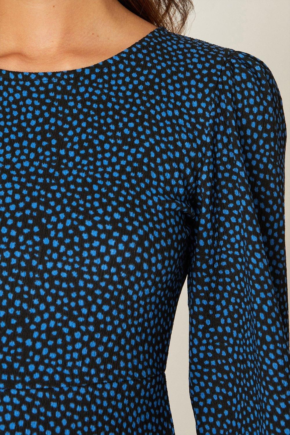 Dorothy Perkins Petite Blue Spot Printed Mini Dress Blue image 4