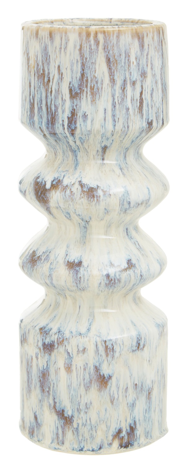 Orsina Large Vase, Beige Stoneware Vase, Free Standing Vase for Contemporary Homes, Marbling Effect Stoneware Vase