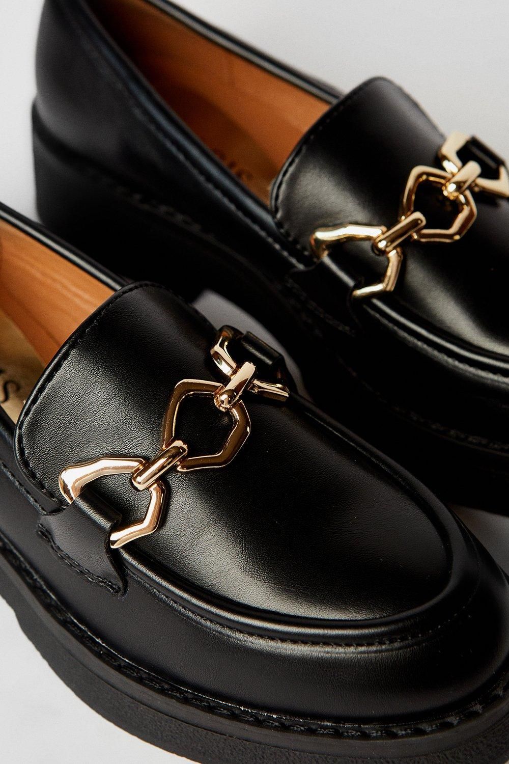 Oasis Bluebell Snaffle Detail Chunky Loafers Black image 4