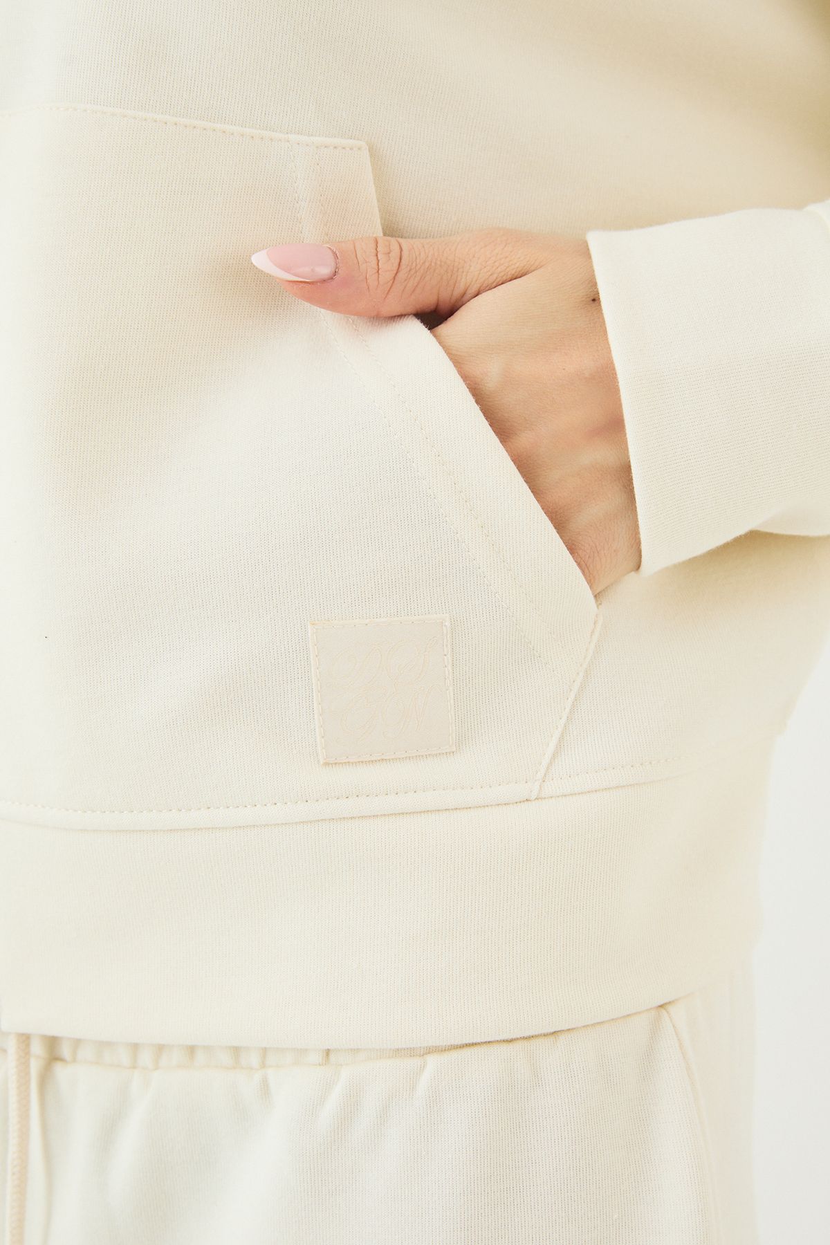 DSGN Studio DSGN Studio Interlock Funnel Neck Zip Through Bomber Cream image 4