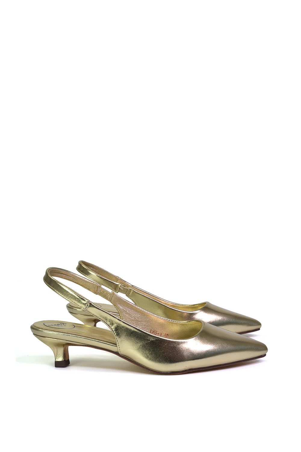 XY London 'Avalone' Pointed Toe Sling Back Kitten Heel Sandals image 2