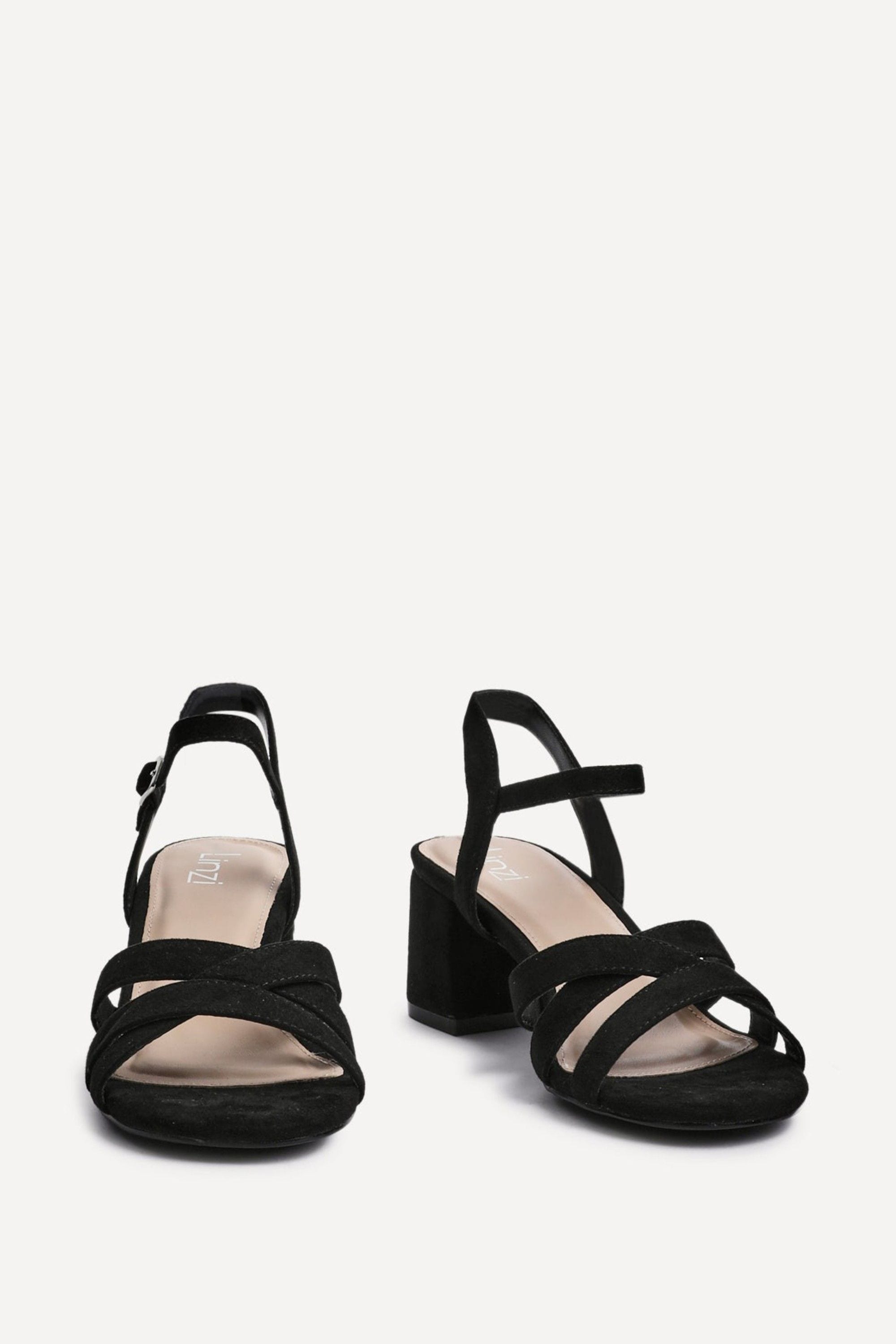 Linzi Flair Black Faux Suede Heeled Sandals image 3