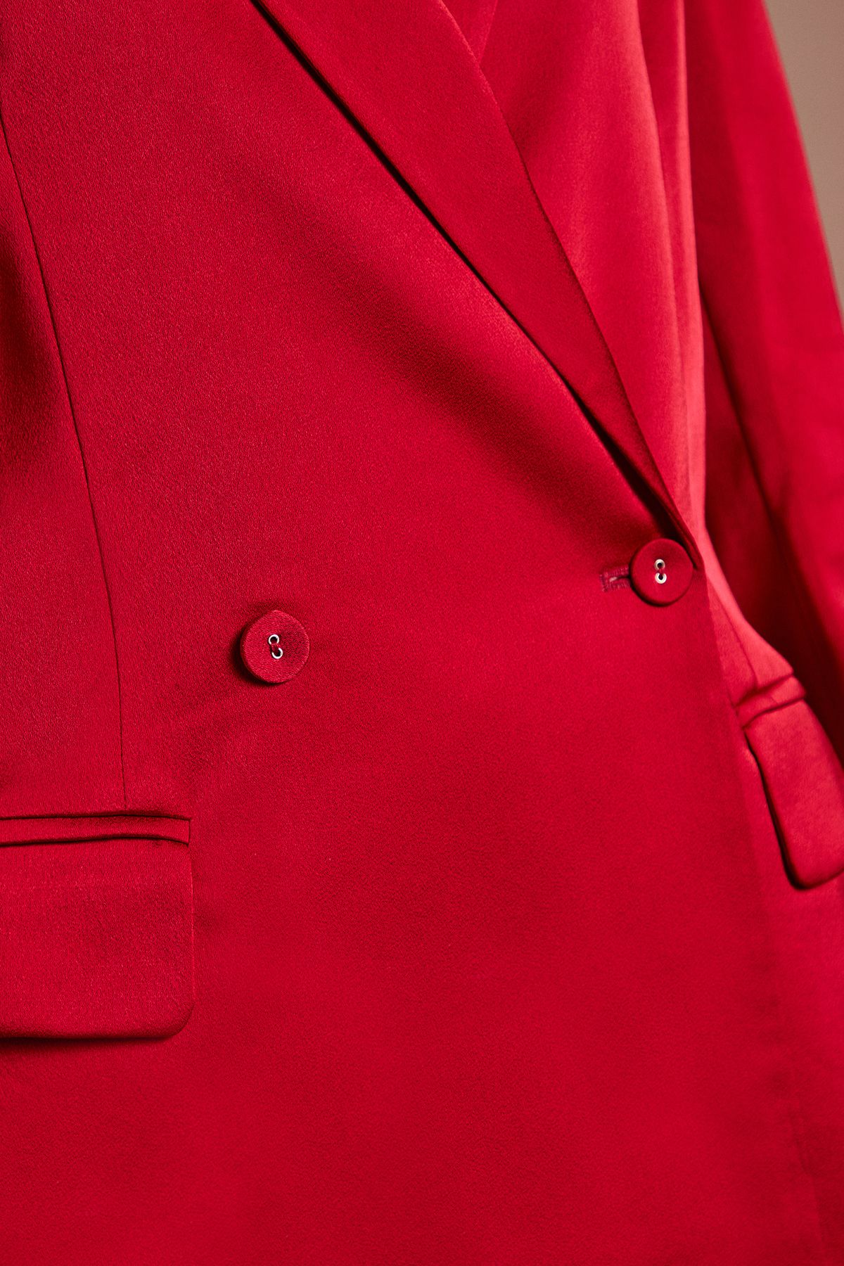 Coast Satin Double Breasted Blazer Burgundy image 5