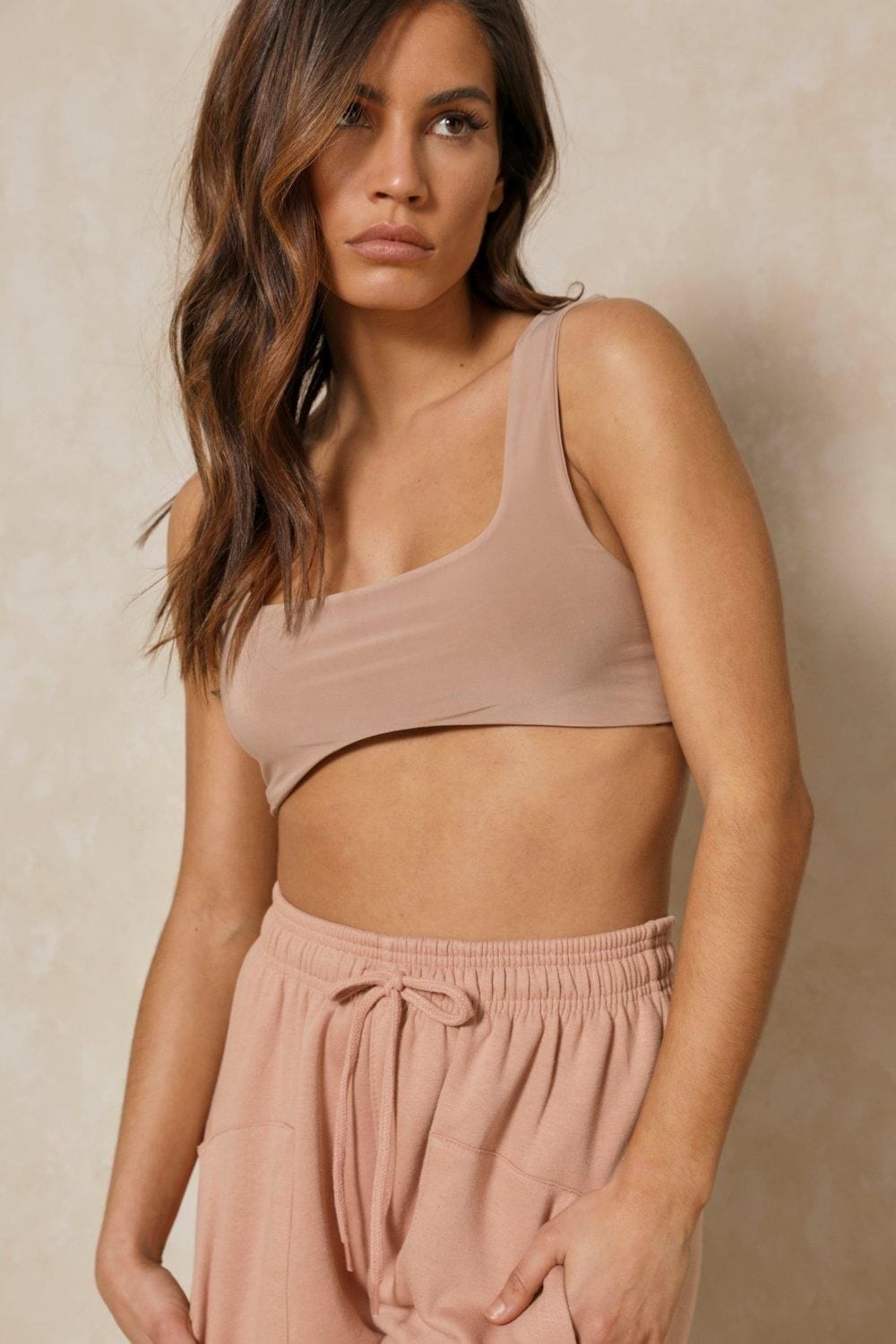 MissPap Double Layered Underboob Crop Top Mocha image 5