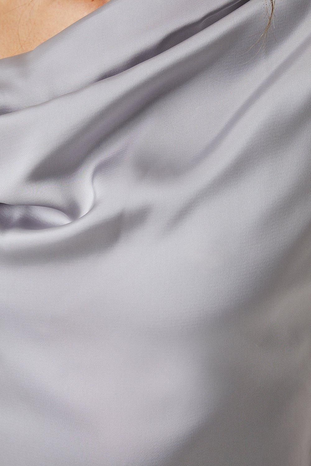 Coast Drape Detail Bias Cut Satin Bridesmaid Dress Grey Mist image 6