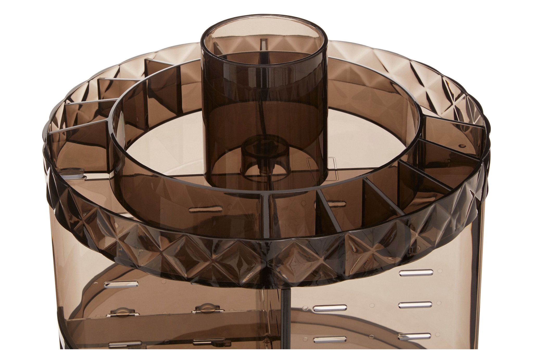 Orsina Sturdy 3 Tiered Round Revolving Black Cosmetics Organiser, Rotating Organiser, Makeup Drawer Organizer image 5