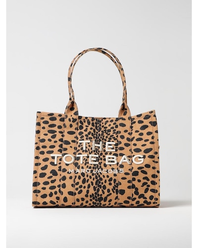 Marc Jacobs The Tote Bag Leopard Print Canvas Wo - Black