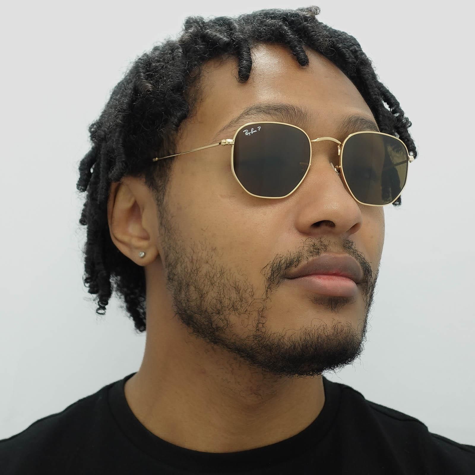 Ray-Ban Square Gold Brown Polarized Sunglasses image 8